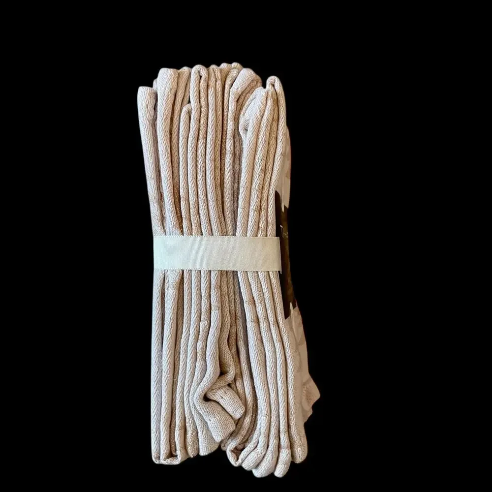 Tahari Christmas Tree Dinner Napkins 18x18 Set of 8 Pink Holiday Shimmer New